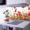 banjado Küchenrückwand Glas ohne Bohren 110x55cm – Glasrückwand Küche mit Motiv Schmuckkörbchen/Spritzschutz Küchenrückwand Glas/selbstklebende Küchenrückwand Platte - magnetisch & beschreibbar