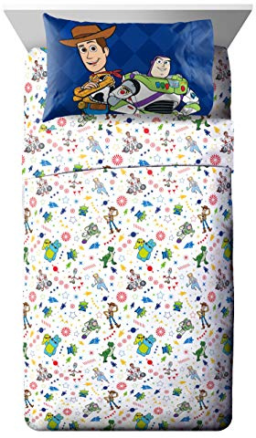 Jay Franco Disney Toy Story Buzz & Woody Full Sheet Set - 4 Piece Set Super Soft and Cozy Kid’s Bedding - Fade Resistant Microfiber Sheets (Official Disney Product)