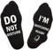 SoulQ Stricksocken mit Aufschrift Do Not Disturb,I'm Watching Rugby, mit lustigem Spruch Gr. L, Schwarz