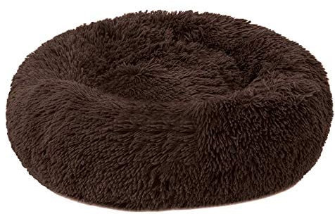 Aldenhoven Goods Hundebett Plüsch Rund Katzenbett Hundekissen Katzenkissen Donut Hundekörbchen 40-120cm Blitzversand (Braun, 40 cm)