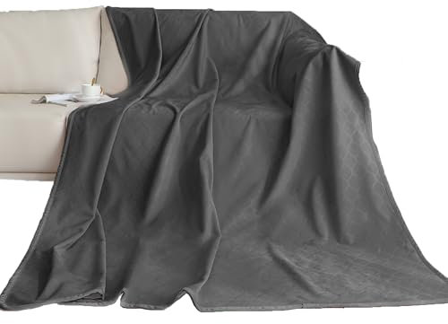 fuguitex wasserdichte Hundebett-Decke für Bett, Kristall-Samt, Haustierdecke, Überwurf für Couch, Sofa (10,312 cm, dunkelgrau + dunkelgrau)