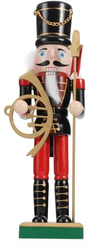 PRETYZOOM Wooden Nutcracker Soldier Figurines Scottish Soldier Christmas Ornament Decoration (Black)