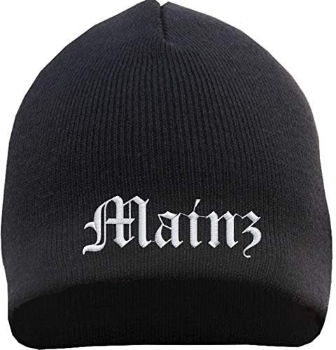 sostex Mainz Beanie Mütze - Altdeutsch - Bestickt - Strickmütze Wintermütze Einheitsgröße Schwarz
