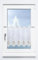 Plauener Spitze Scheibengardine Dorfkirche im Winter (Bx H) 82cm * 49cm Braun/terrabraun