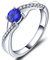 YL Verlobungsring Ehering 925 Sterling Silber mit 5MM Spinellblau September Geburtsstein Unendlichkeit Ring Solitärring für Damen（Größe 60）