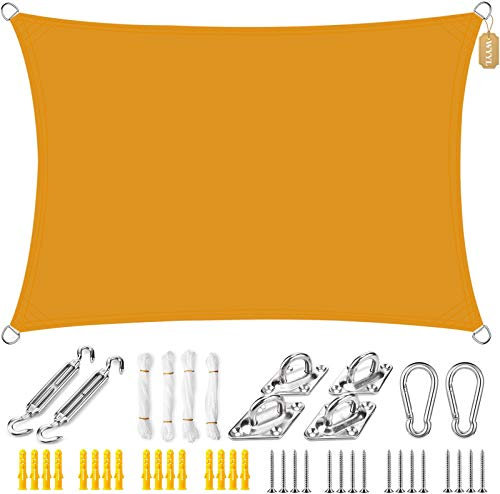 WYYL Sun Shade Sail Canopy Rectangle Waterproof Sun Shade Awning UV Block with Fixing Kit, Free Ropes, for Garden Patios Outdoor Pergola