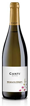 Canti - White D.O.C.G. Sparkling Wine, Moscato d'Asti, Italian Grape Variety from Piemonte, Fruity and Sweet Taste, 1x750 ml