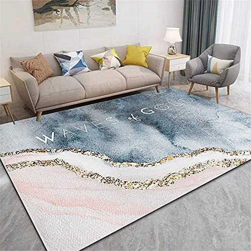 Teppich Teppich schreibtischstuhl Verblassen Sie Nicht mit blauem Gelb-Tintengestaltung einfach, um Teppiche zu verwalten dekoartikel Wohnzimmer Flur Teppich 80*150CM