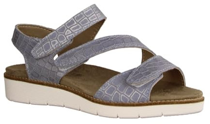 SLOWLIES 416 Taubenblau - Sandale mit Loser Einlage - Damenschuhe Sandale bequem/lose Einlage, Blau, Leder (Nubuk), Gr. 37 EU