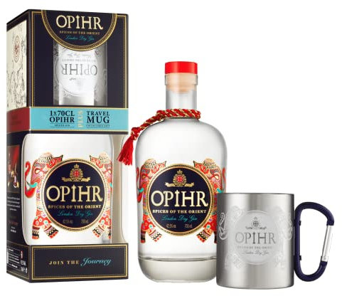 Opihr I Oriental Spiced Gin Geschenkset I Exotischer Gin aus dem Orient I Set inklusive Becher I Handgefertigt in Englands ältester Gin Destillerie I 42,5% Vol. I 700 ml
