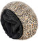 Auban Shower Cap, Shower Cap for Women Terry Cloth Exterior Reusable Double Layer Waterproof, Large Bath Hair Cap for All Hair Lengths, Hotel Travel Essentials Deep Conditioning (Leopard)