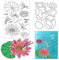 ORIGACH Sommer Seerose und Libelle Stempel und Stanzschablonen Set für Kartenherstellung Seerose und Libelle Metall Prägeschablonen und Klarer Stempel für DIY Scrapbooking Fotoalbum