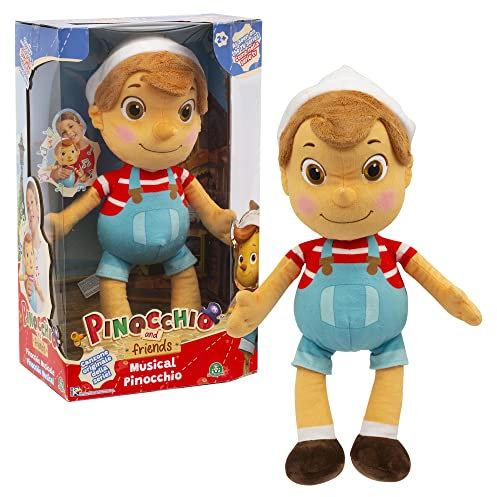 Giochi Preziosi Pinocchio - Peluche Musicale Di 36 Cm Con Cappello, Basta Premere Sulla Pancia Che Si Sente La Sigla Della Serie Tv, Per Bambini A Partire Dai 3 Anni, PNH10000