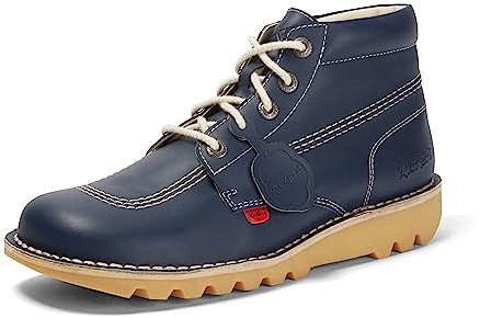 Kickers Unisex Leather Alternative Kick Hi Classic Ankle Boots | Plant Based Material | Extra Comfortable | Added Durability | Premium Quality, Blue, 9 UK