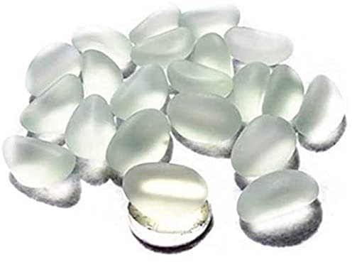 GIVBRO Galets décoratifs en granules de rivière, gravier, mini pierres en verre pour décoration de paysage, jardin, aquarium, blanc