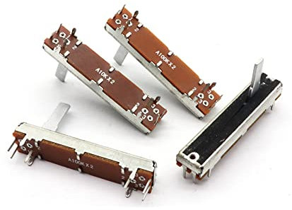10pcs 45 mm Zweikanal-Stereo-Stereo-Schieber Potentiometer Fader,10K Ohm
