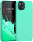Captor Coque de téléphone colorée en silicone liquide pour Apple iPhone 14 6.1'' protection de haute qualité, bord relevé pour écran et appareil photo fin, souple avec microfibre intérieure (vert eau)