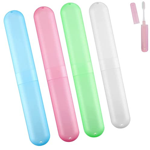 ZHIHUITL Custodia per Spazzolino,4Pezzi Porta Spazzolino da Viaggio,custodie colorate per spazzolino da denti,Custodia protettiva Spazzolino Portatile, Adatto per Viaggi in Famiglia