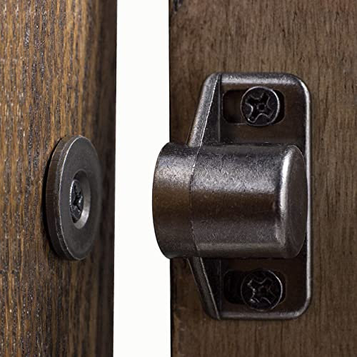 Keenkee 8 Pack Magnetic Cabinet Door Catch with Neodymium Magnet Cabinet Latch Magnetic Closure Hardware for Kitchen Cupboard and Closet Door Closing, Black Tone Gun Metal