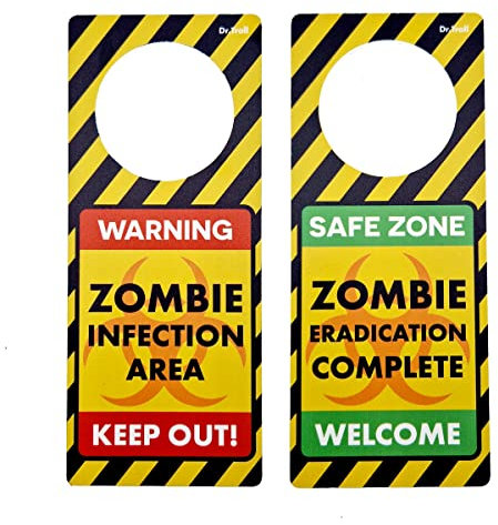POMING Cartel de NO Molestar para Puertas Warning Zombie Infection Area