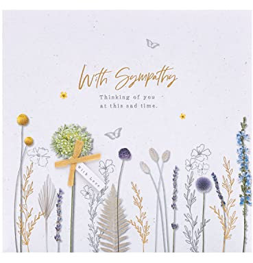 UK Greetings Beileidskarte für Ihn/Sie/Freund, mit Umschlag, natürliches Design