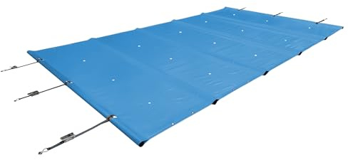 ANKO PLANEN Rechteckige Poolplane Rollschutz 680g/m² - für Sommer & Winter - Poolabdeckung rechteckig - wasserdicht & UV-beständig - hellblau RAL5015-4,5m x 9,5m