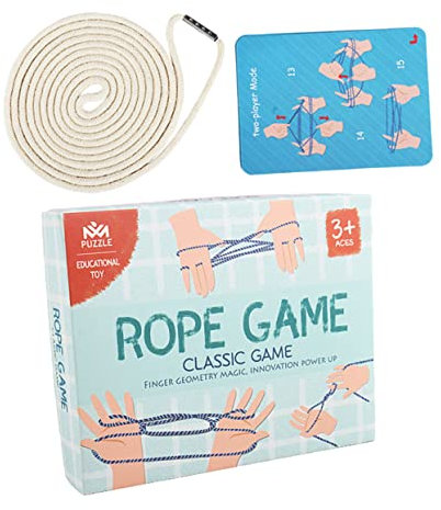 Kisangel 1 Juego Cuerda Trenzada Cuerda de Juego de Dedos Juego de Cuerdas para Cuna de Gatos Juguete Juego de Manos Juego de Cuerda de Dedo Casual Suministros niño Cuerda de cáñamo