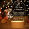 Vetbuosa 21st Birthday Gifts for Her, 21 Years Old Night Light, 18th 21st 30th 40th 60th 80th Birthday Gifts Night Light, Heart-Shaped Acrylic Transparent Night Lamp