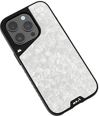 Mous Case for iPhone 15 Pro Max MagSafe Compatible - Limitless 5.0 - Silver Pearl - Protective iPhone 15 Pro Max Case - Shockproof Phone Cover