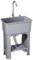Fregadero de Cocina Independiente Fregadero de Cocina de Plástico Fregadero de Cocina con Grifo y Patas Lavabo Grande Apto Para Restaurante Lavandería Bar Casas De Alquiler. ( Color : Gray , Size : 40