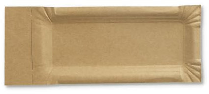 der-verpackungs-profi 250 Pappteller mit Abriss braun 8x18+3cm unbeschichtet Bratwurstpappen Bratwurstteller