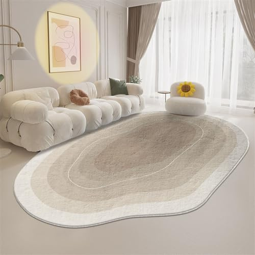 SUABON Unregelmäßiger Ovaler Teppich, Rutschfester Teppich Für Wohnzimmer, Schlafzimmer, Esszimmer (Color : E, Size : 140 * 200cm)