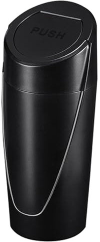 Torytoe Bote de Basura para Coche pequeño, PequeñO Papelera Coche, Portátil Caja de Almacenamiento Colgante con Tapa, Cubo de Basura para Coche u Oficina (Negro)