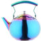 Onlycooker Rainbow Tea Pot with Infuser for Loose Leaf 2 Liter Tea Kettle Stainless Steel Colorful Coffee Pot 8 Cup Stovetop Induction Stove Top Teapot Strainer for Hot Water Multicolor 2.0 QT
