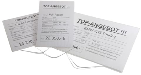 Verkaufsschilder, zum Klemmen hinter Seiten- oder Frontscheibe, transparent, Transparent, Format DIN A4 hoch