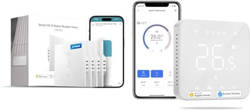 meross WLAN Rolladenschalter funktioniert mit Homekit & Smart Thermostat Boiler WLAN Heizungsthermostat Raumthermostat WiFi Thermostat Heizen & Kühlen Intelligente Wandthermostat