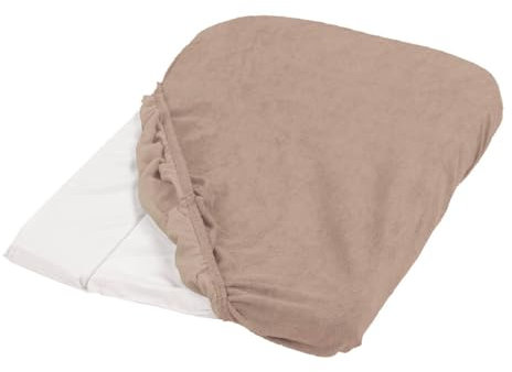 TINÉO – Set aus 2 Wickelauflagenbezügen – Schwammmaterial – elastische Ecken – Made in Europe – 75 x 50 cm (Haselnuss)