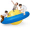 COSTWAY 88'' Inflatable Dome Climbing Rocker, Kids Teeter Totter Seesaw with 6 Handles, Blow Up Giant Rocking Bouncer Ball for Indoor Outdoor