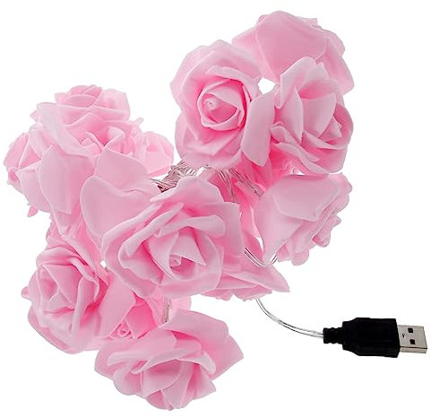 ABOOFAN Saite 3 LED-Rosenlampe Fenster Lichterkette Heimdekoration im Freien hängende Baumgirlande Wohnkultur Haushalt Beleuchtung Leuchter Laternenpfahl Mutter Lichterketten Plastik Rosa