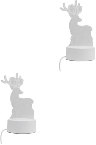 Angoily 2St LED Lichter Lichthausdekorationen für zu Hause Haushaltsdekoration dekorative Lichter optische Täuschung Dekor für Zimmer Hirsch Tischlampe kleines Nachtlicht Acryl Geschenk 3d