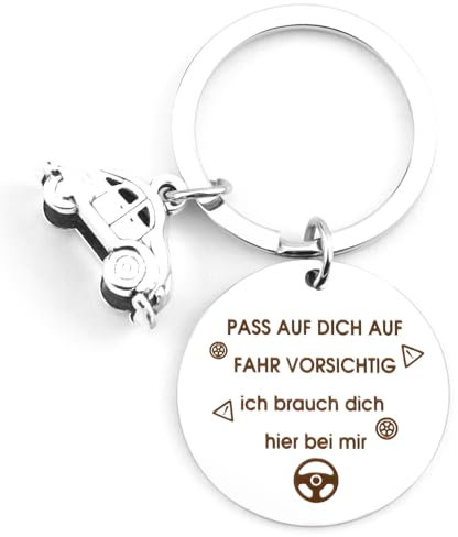 Twidels Schlüsselanhänger Männer, Schlüsselanhänger Fahr Vorsichtig Männer, Geschenk Für Sie, Pass Auf Dich Auf Geschenke Für Frauen Männer