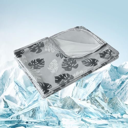 WONGS BEDDING Kühldecke Sommerdecke - mit Japanische Arc-Chill Q-Max 0,43 Kühlfasern, 2 in 1 Selbstkühlende kühlende Decke für Menschen zum Reisen Sofa Büro Betten Hause, Grau 200x220 cm