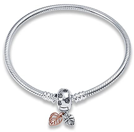 KUNSIR Bracelet Pour Femme for bead charms Argent sterling 925, Bracelet serpentine Compatible avec Pandora Charm bead B2