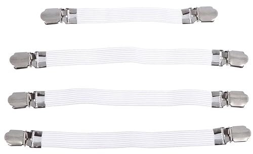 MJ Stuff Set of 4 Ironing Board Cover Fasteners - Elastic Brace Straps - Laundry Home Clips