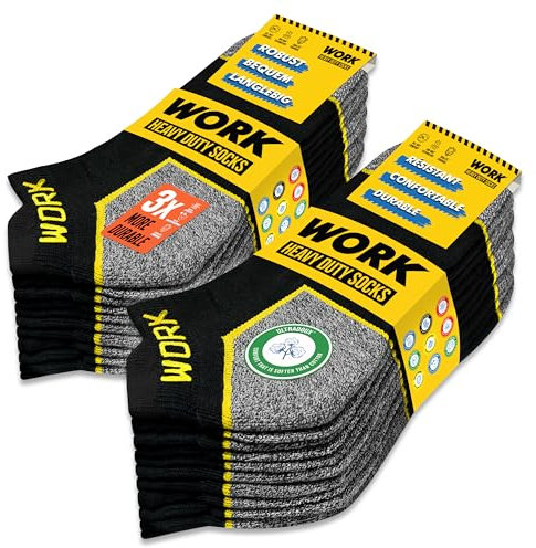 SOXCO 10 Paar Kurze Arbeitssocken Herren Damen Sneaker Socken WORK Socks, 43-46