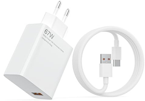 Chargeur rapide Xiaomi 67 W avec câble USB C de 2 m, adaptateur chargeur rapide Xiaomi chargeur turbo pour Xiaomi 13T 13 12S Ultra 12 Lite 12X 11T Redmi Note 13 12 11Pro 11S 10 Mi 11 Ultra 11i 10T etc