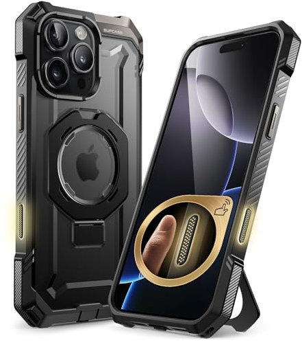 SUPCASE for iPhone 16 Pro Case with Stand (Unicorn Beetle Grip), [Compatible with MagSafe] [Military-Grade Drop Protection] Heavy Duty Rugged Magnetic Phone Case for iPhone 16 Pro 6.3'' 2024 (Black)