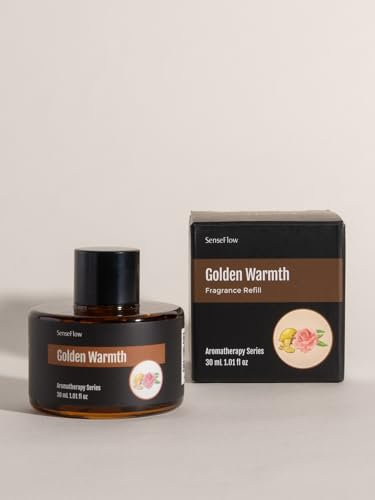 SenseFlow Ätherische Öle für Diffuser 30 ml,100% Pure Duftöle, Ätherisches Aromatherapieöl von Erstklassige Qualität, Luft Aroma Öle für Diffusor, Entspannen - Goldene Wärme
