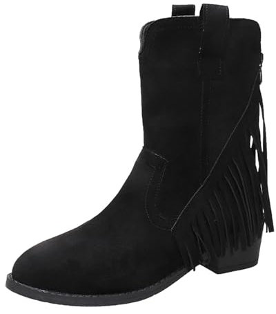 Stivali da Donna Marroni Stivali Donna Tacco Largo Stivaletti Pelle Stivali Cowboy Donna Stivali Donna Alti Stivali Bambina Invernali Stivaletti Stringati Donna Stivali Donna Tacco a