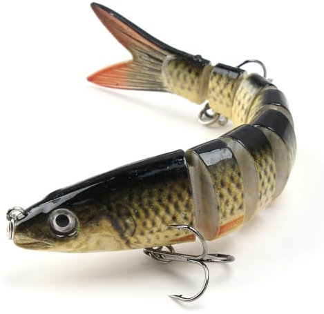 Angelköder, 13.5cm Wobbler Kunstköder Hecht, Hecht-Angelköder Spinnköder, Künstlicher Mehrgelenkige Schwimmköder Fisch Köder für Zander Barsch Forellen Wobbler Swimbait Angelzubehör